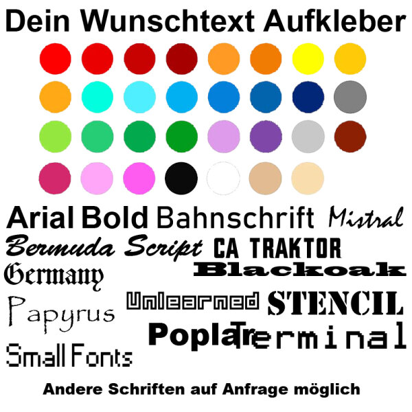 Wunschtext DIY Name Auto Boot Beschriftung Sticker Schriftzug individuell Domain