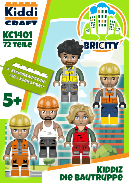 Kiddicraft KC1401 KIDDIZ Figuren-Pack Bautruppe